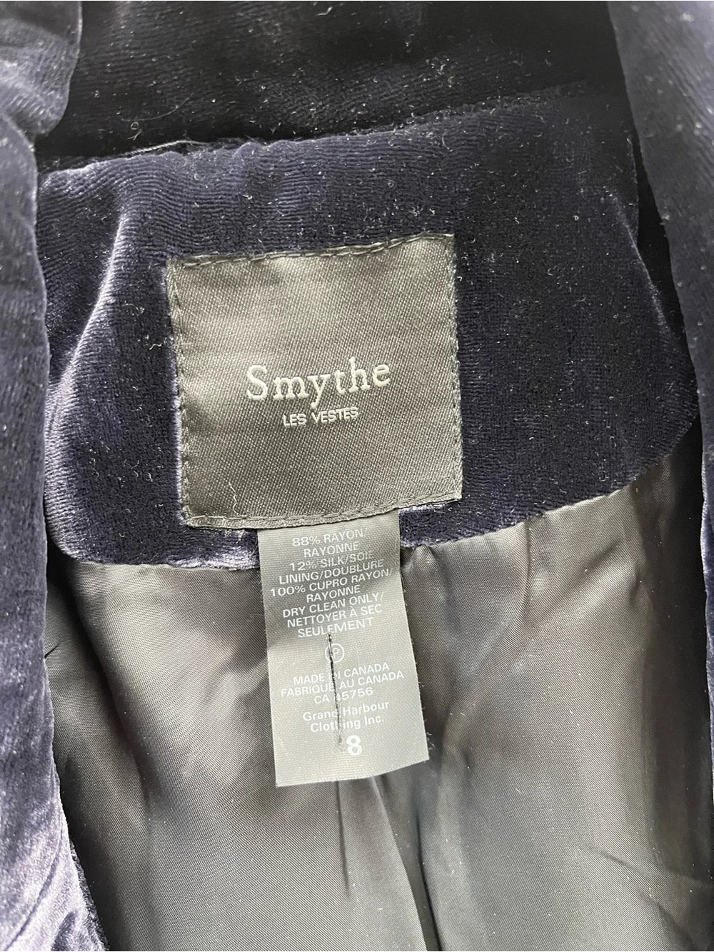 Smythe Velvet Single-Button Blazer in Dark Navy - Picture 2 of 9